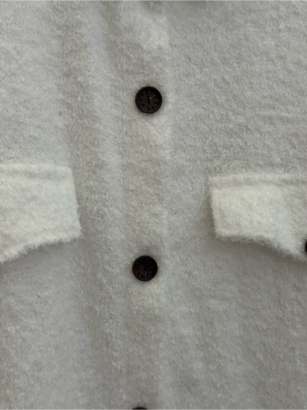 Cozy White Button-Up Shacket - Picture 6 of 9